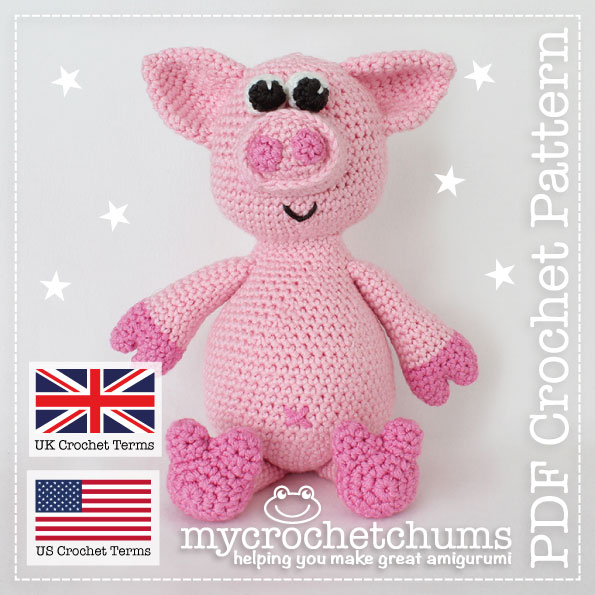 Picture of cover for chunky pig amigurumi crochet pattern