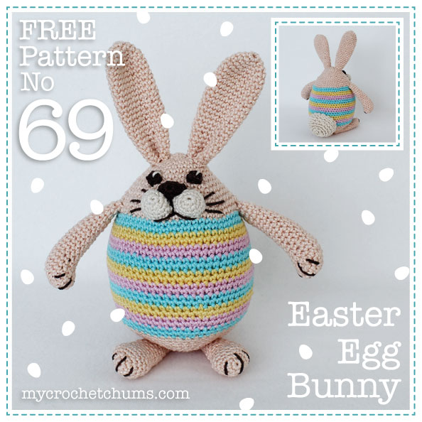 Picture of crochet Easter egg bunny with stripes