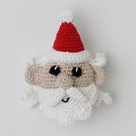 Picture of crochet Santa head - front view
