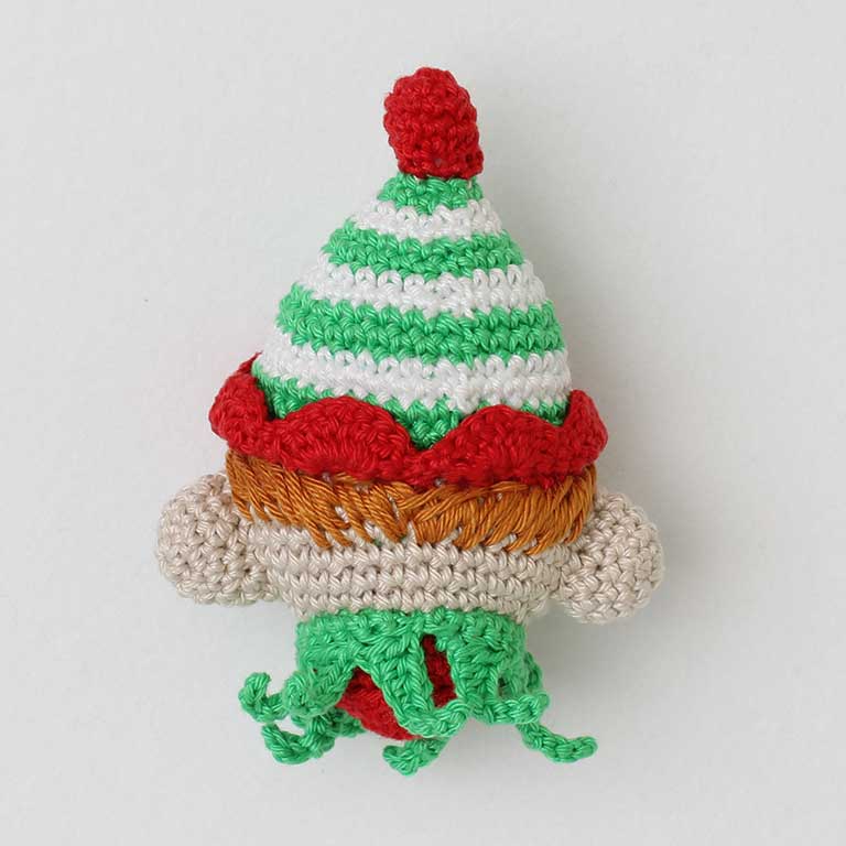 Picture of crochet Elf head, back view