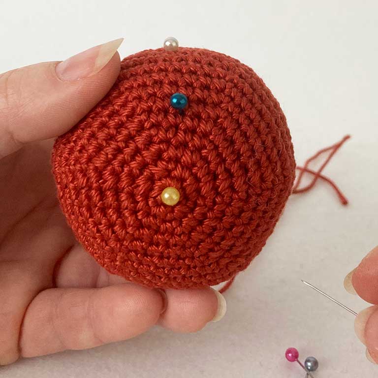 Joining Amigurumi Crochet Body Parts: using pin line guides - mycrochetchums