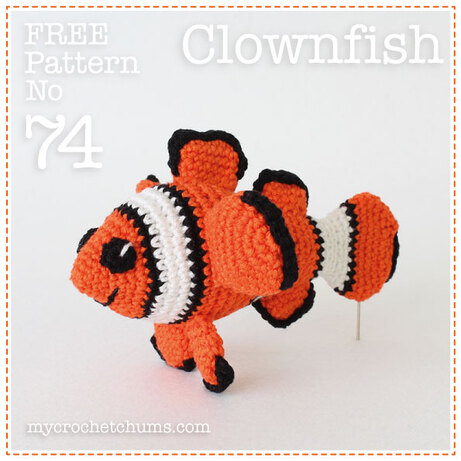Picture of amigurumi crochet clownfish free pattern cover picture
