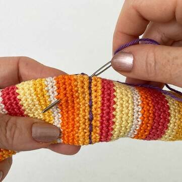 Picture Fig 14 start of tails fastening off