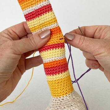 Picture of Fig 4 creating first running stitch