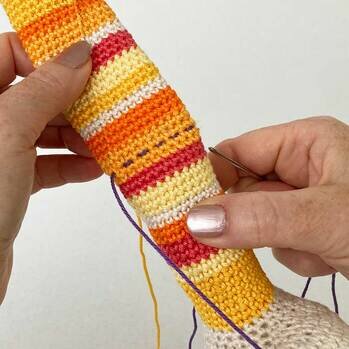 Picture of Fig 6 row of running stitch