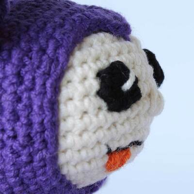 Picture of crochet bat nose from side