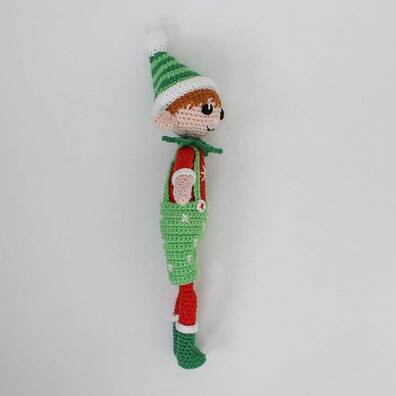 Picture of Crochet Boy Elf from side