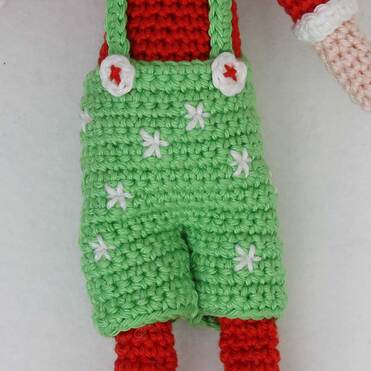 Picture of boy elf embroidery on shorts
