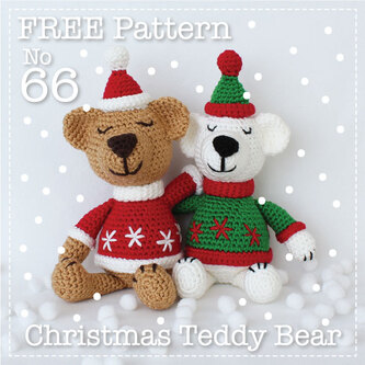 Picture of crochet Christmas Teddy and Polar Bear
