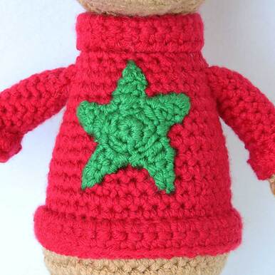 Picture of Crochet Reindeer Star detail