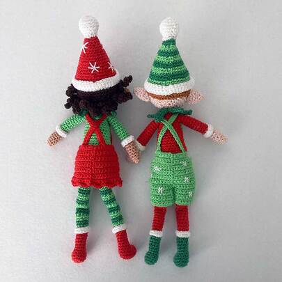 Picture of crochet elves - back view