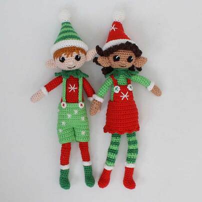 Picture of crochet elves front view