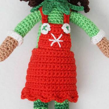 Picture of girl elf pinafore from front