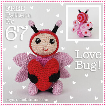 Picture of amigurumi crochet love bug with heart