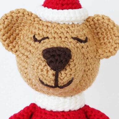 Picture of face of crochet bear