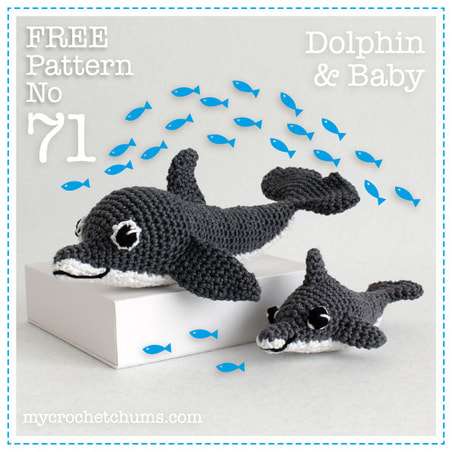 Picture of amigurumi crochet dolphin and baby