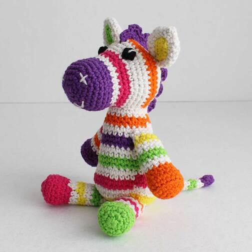 Picture showing Zebra made with jogs between colours