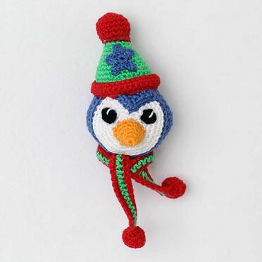 Picture of Penguin with Star on front of bobble Hat