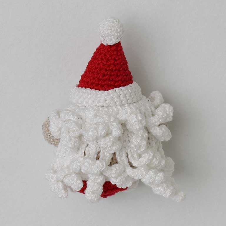 Picture of crochet Santa head - back view