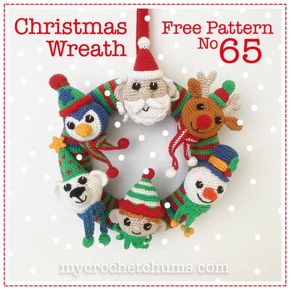 Picture for free crochet Christmas wreath pattern